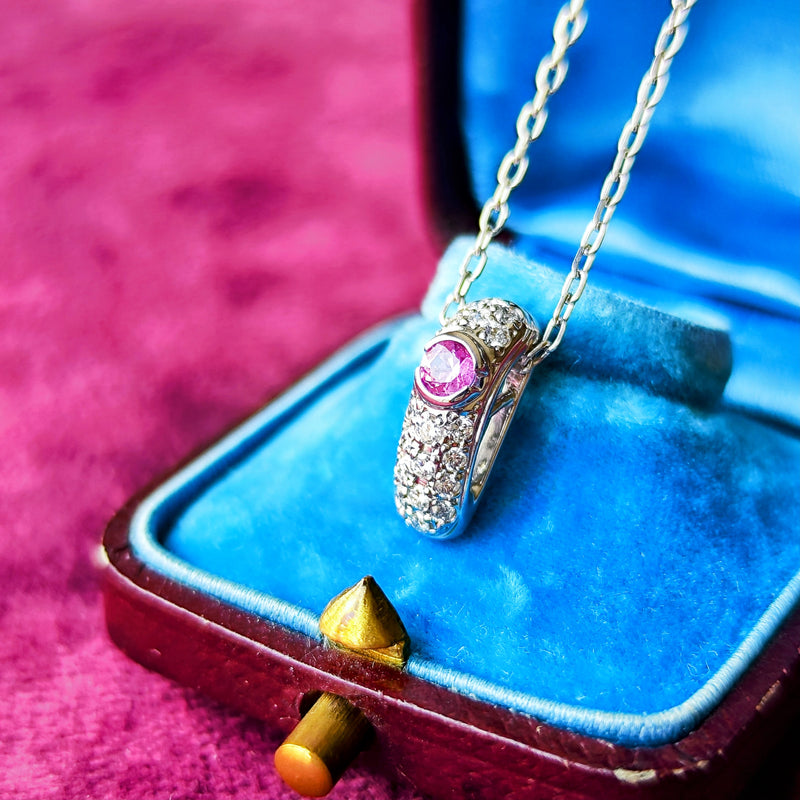 MIKIMOTO ミキモト 天然ピンクサファイア 天然ダイヤモンド ネックレス