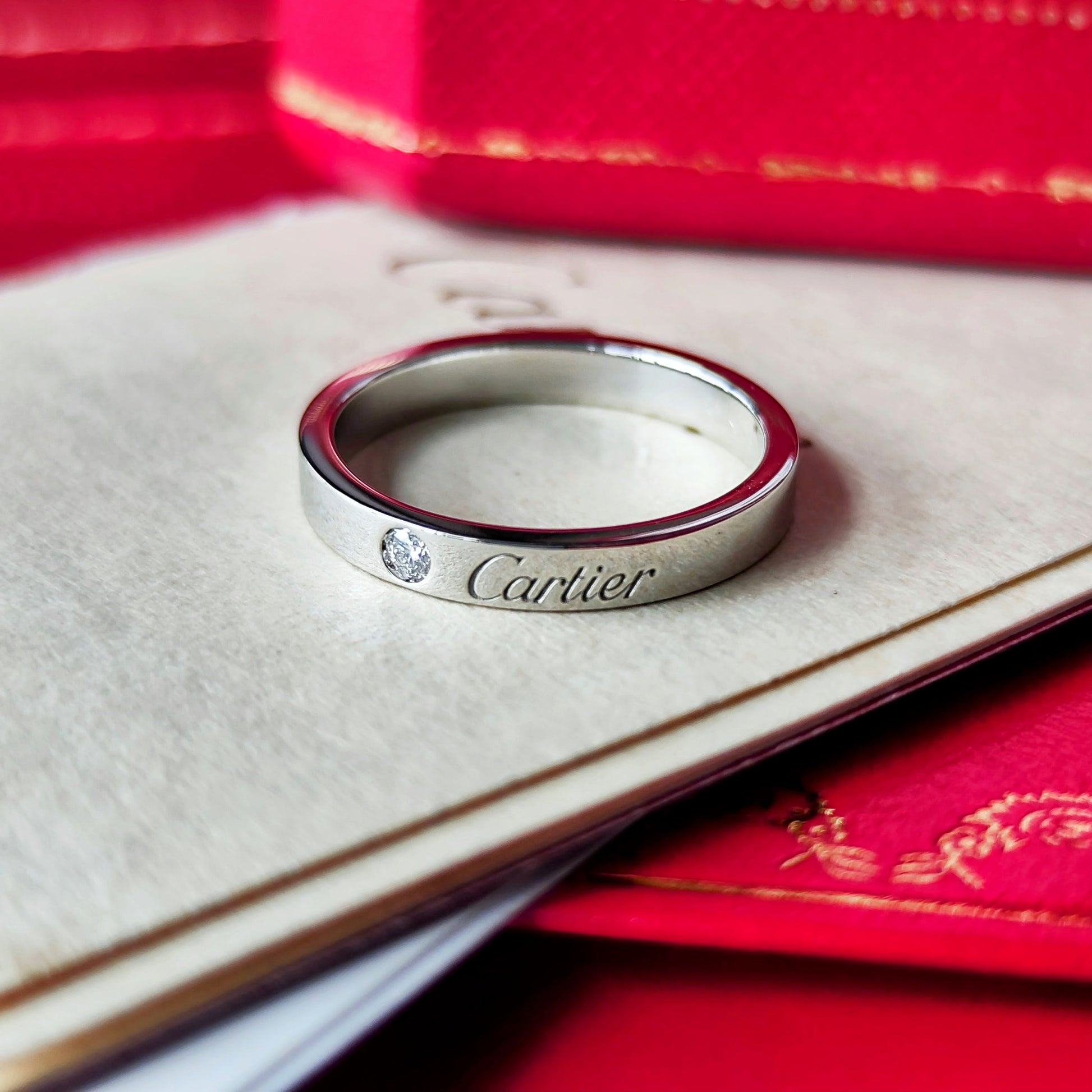 Cartier カルティエ エングレーブド ダイヤモンド プラチナ 55