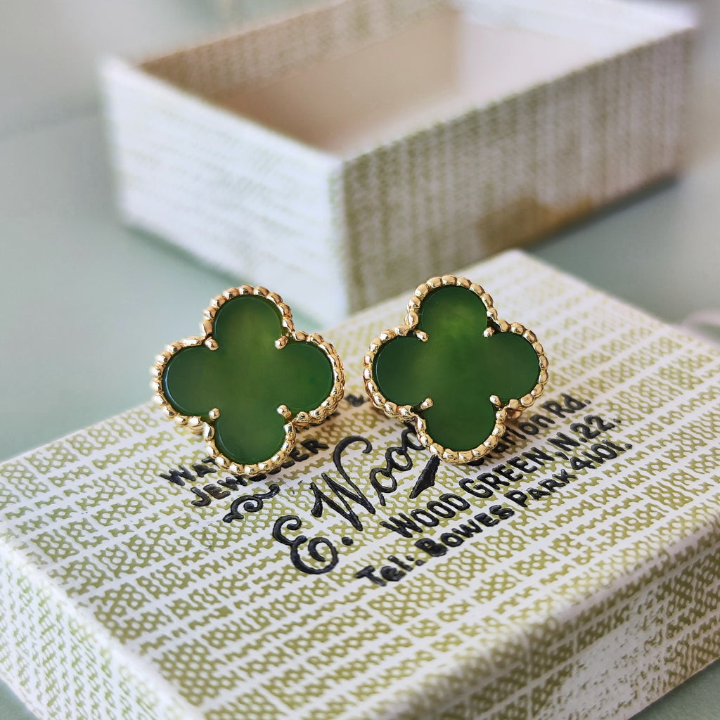 Van Cleef & Arpels ヴァンクリーフ&アーペル ヴィンテージアルハンブラ 翡翠 イヤリング