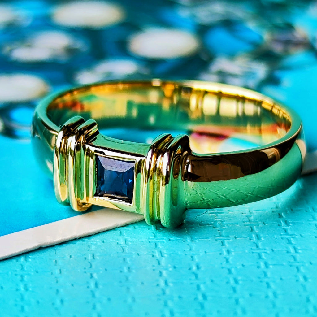 TIFFANY &Co ティファニー スタッキングリング サファイア 18金 12号