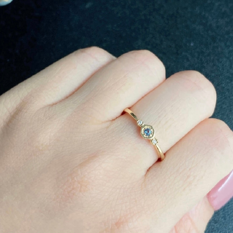 天然アレキサンドライト 天然ダイヤモンド リング