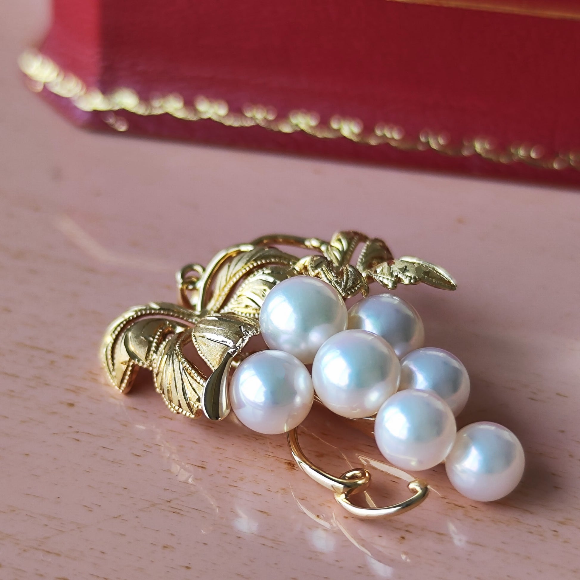 MIKIMOTO ミキモト あこや真珠 葡萄のモチーフ ペンダントトップ ヴィンテージ