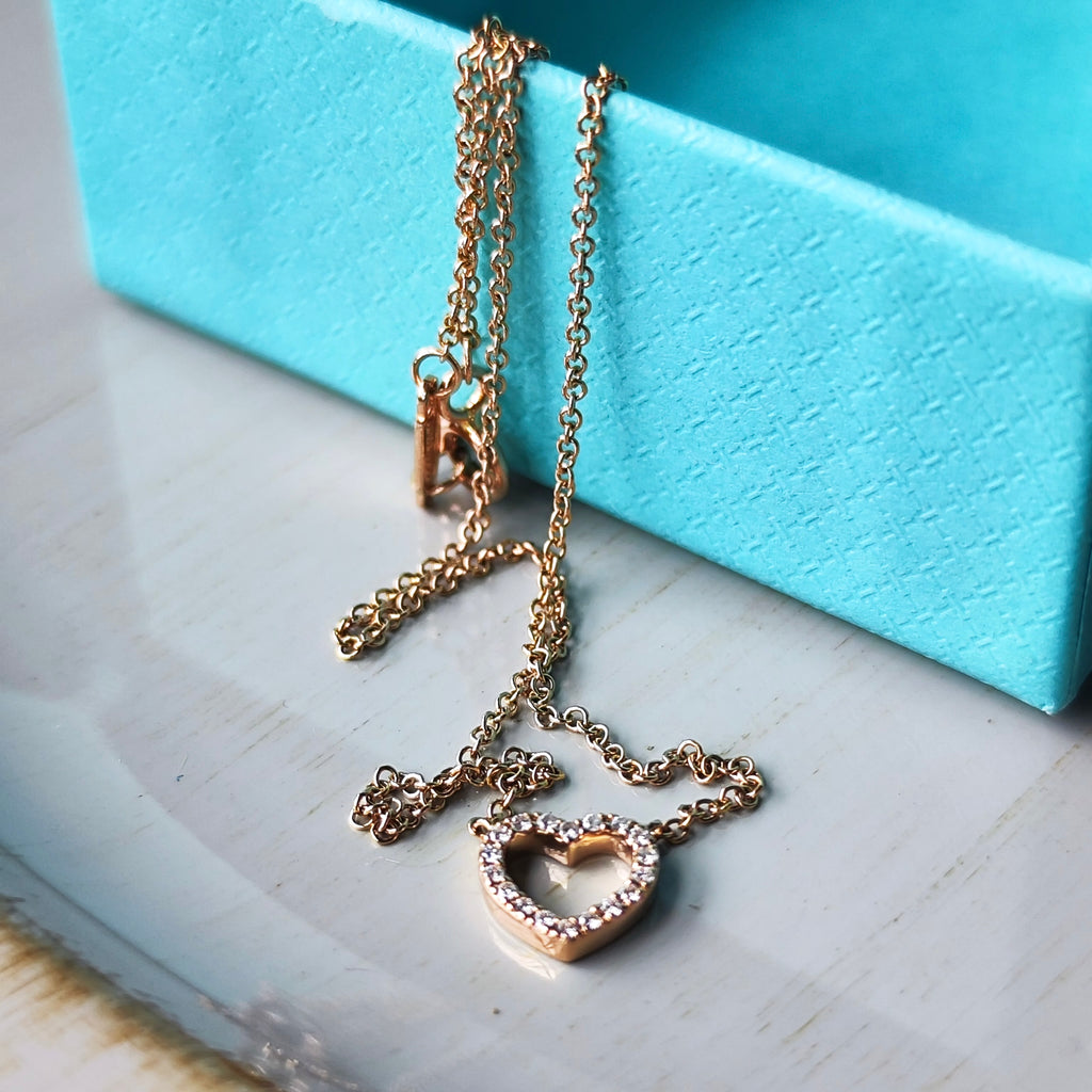 TIFFANY &Co ティファニー メトロハート ダイヤモンド ネックレス