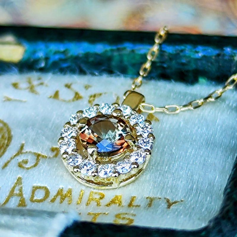 天然アンダリュサイト 天然ダイヤモンド ネックレス