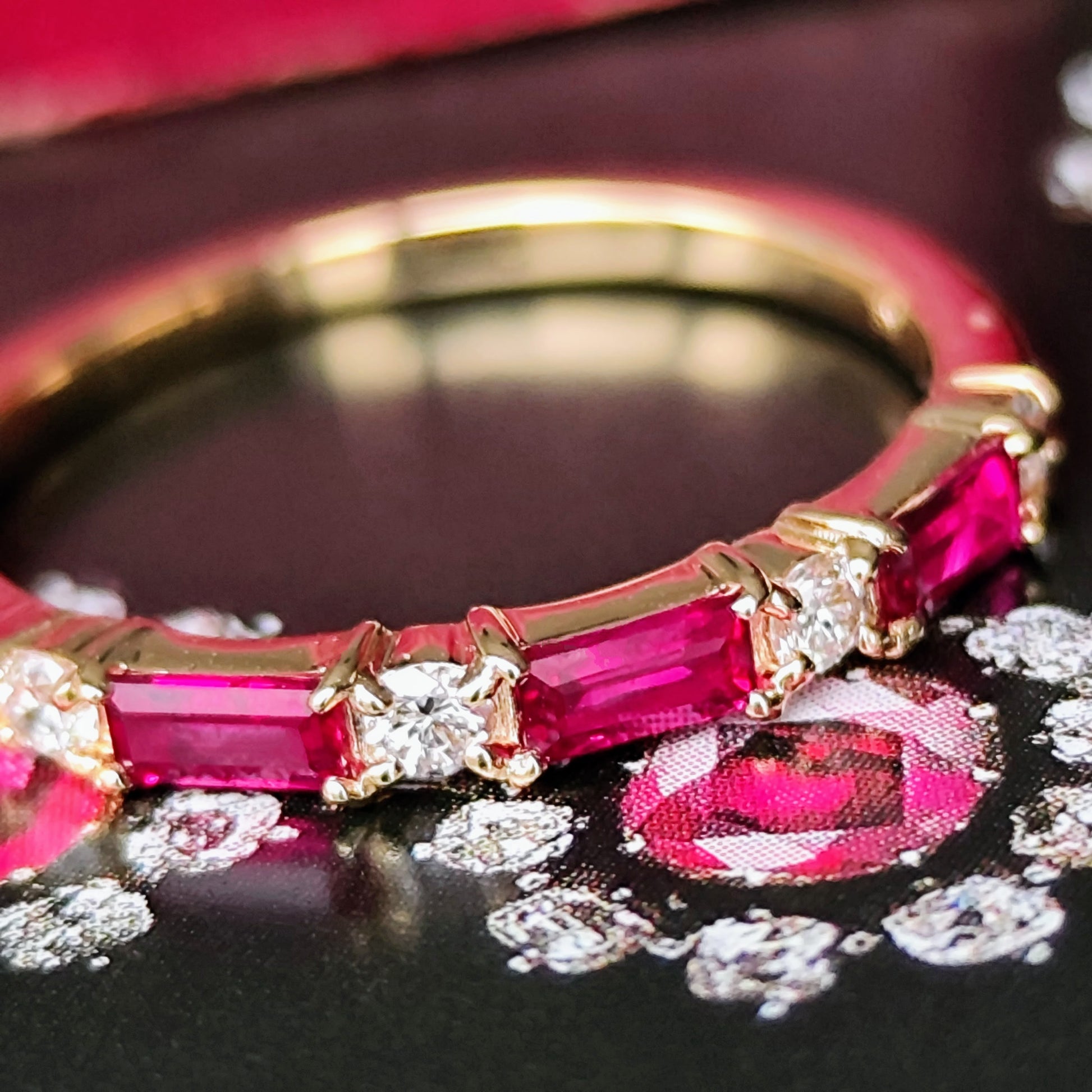 【非加熱 ピジョンブラッド】天然ルビー 天然ダイヤモンド 18金リング