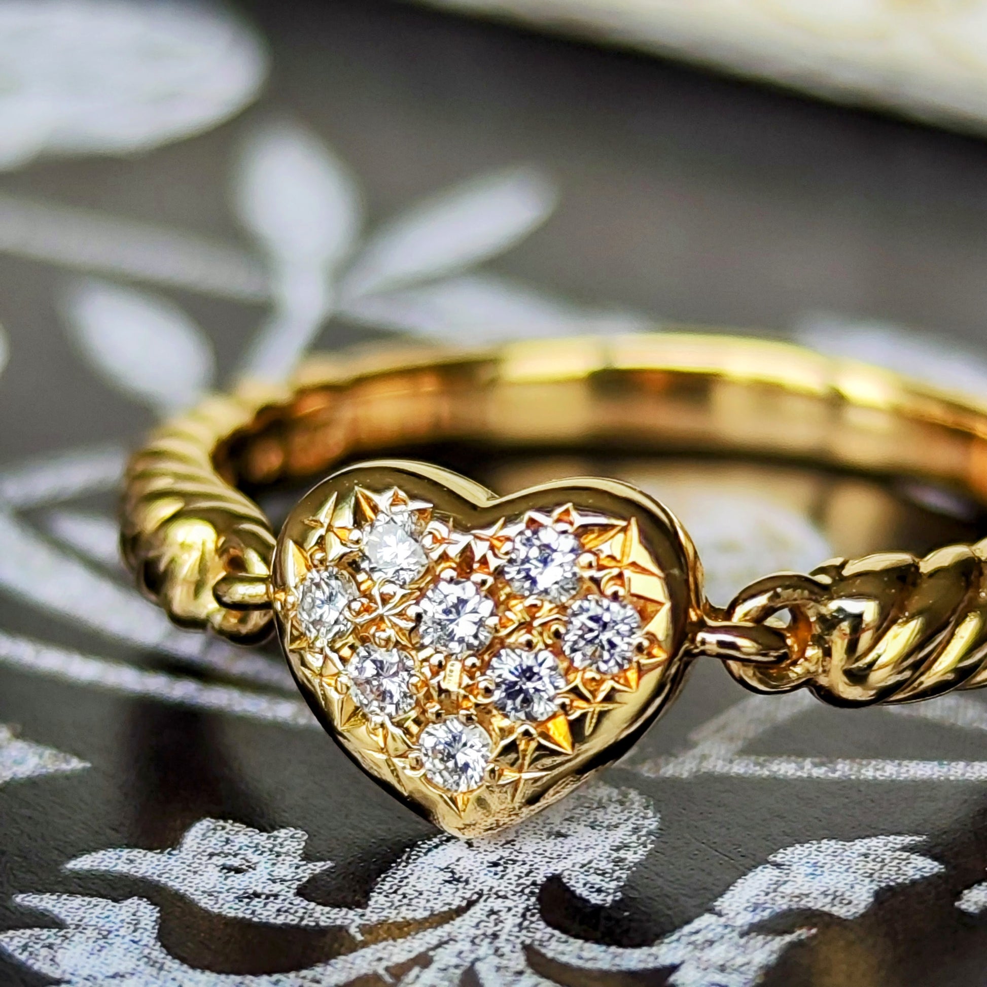 TASAKI 田崎真珠 天然ダイヤモンド ハートモチーフ パヴェリング