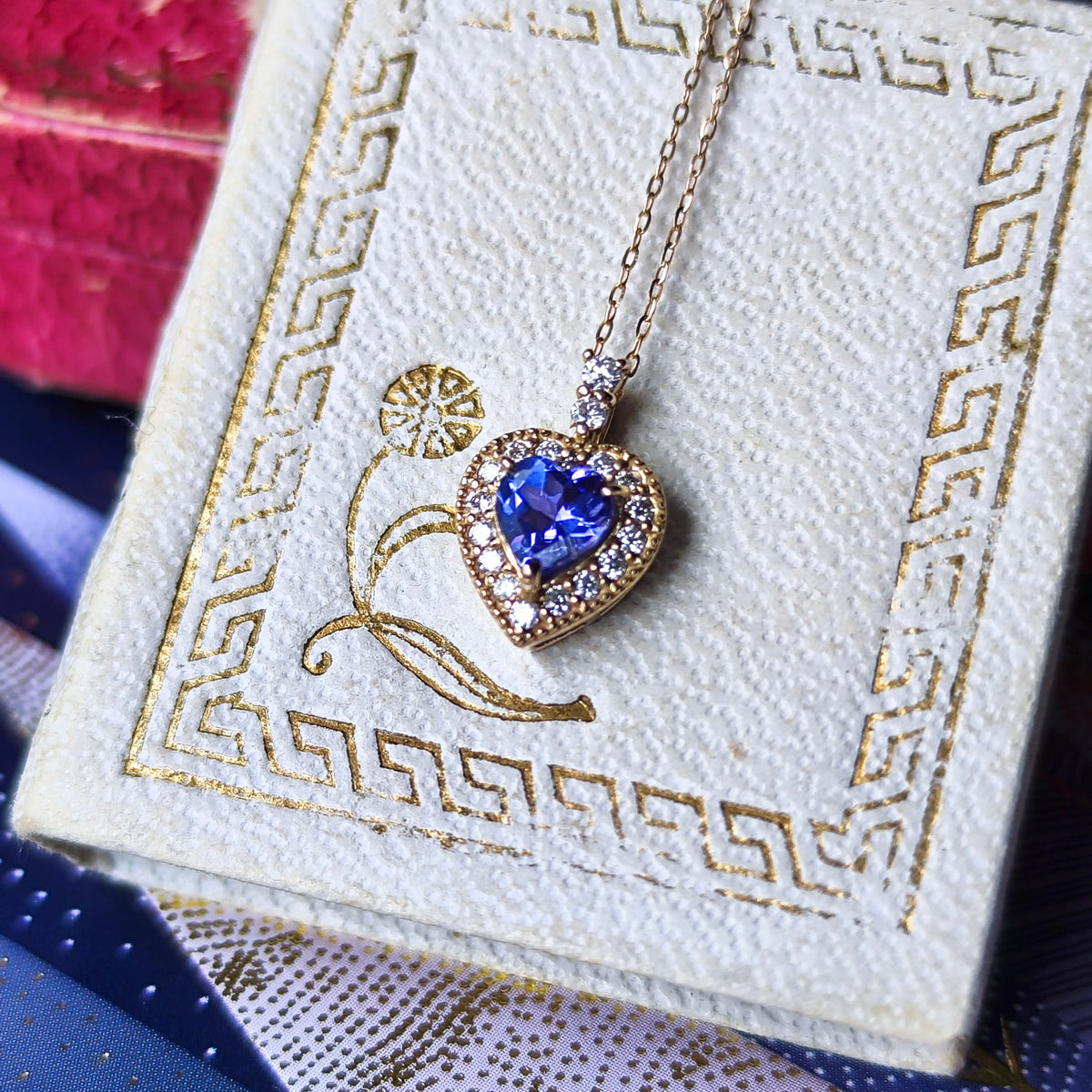 天然タンザナイト 0.55ct 天然ダイヤモンド ネックレス