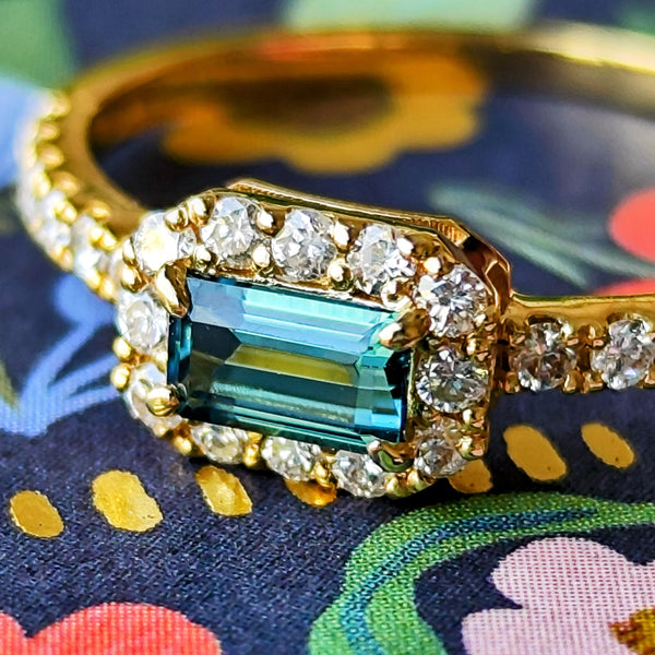 お値下げ】天然インディゴライトトルマリン 天然ダイヤモンド リング