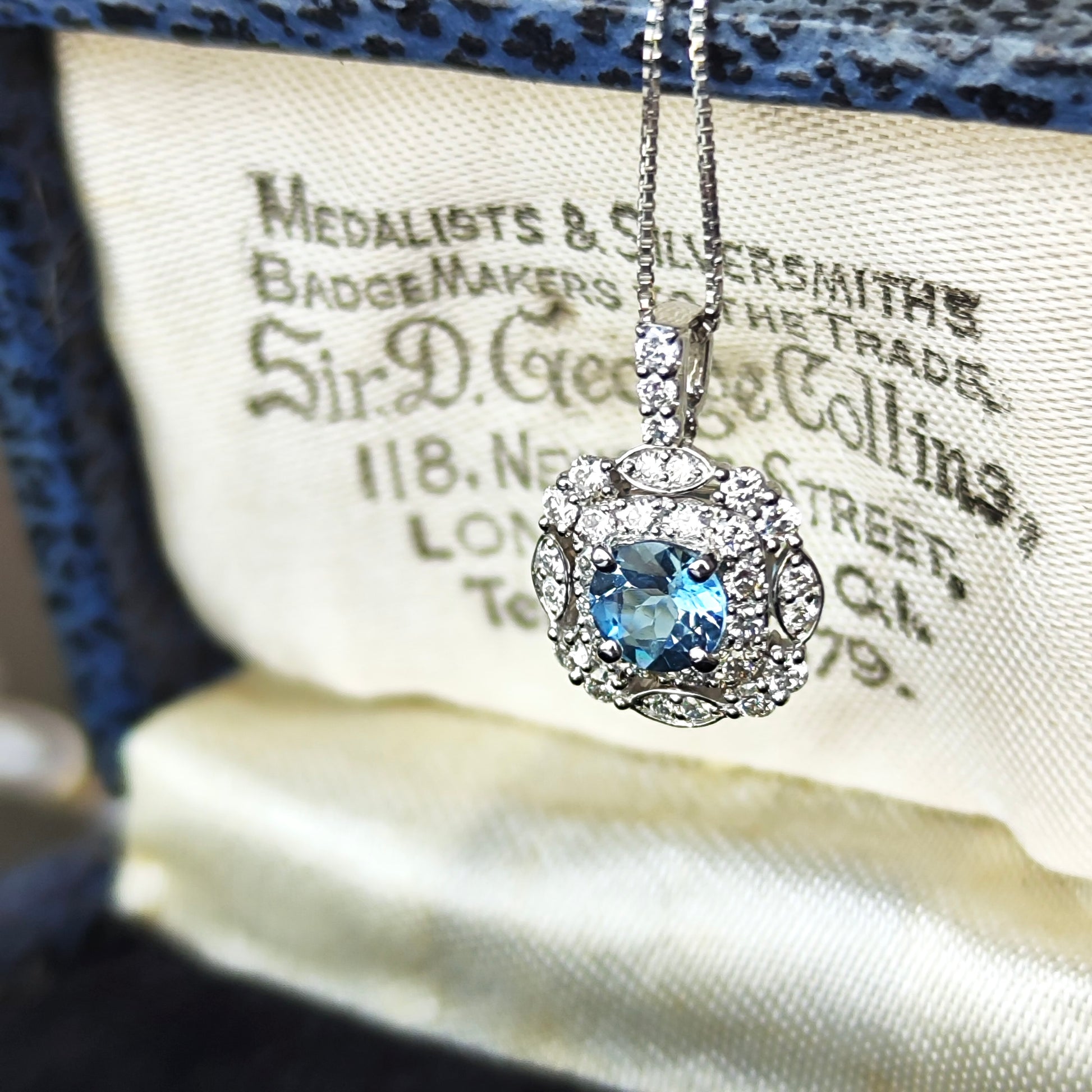 【サンタマリア】天然アクアマリン 天然ダイヤモンド ネックレス