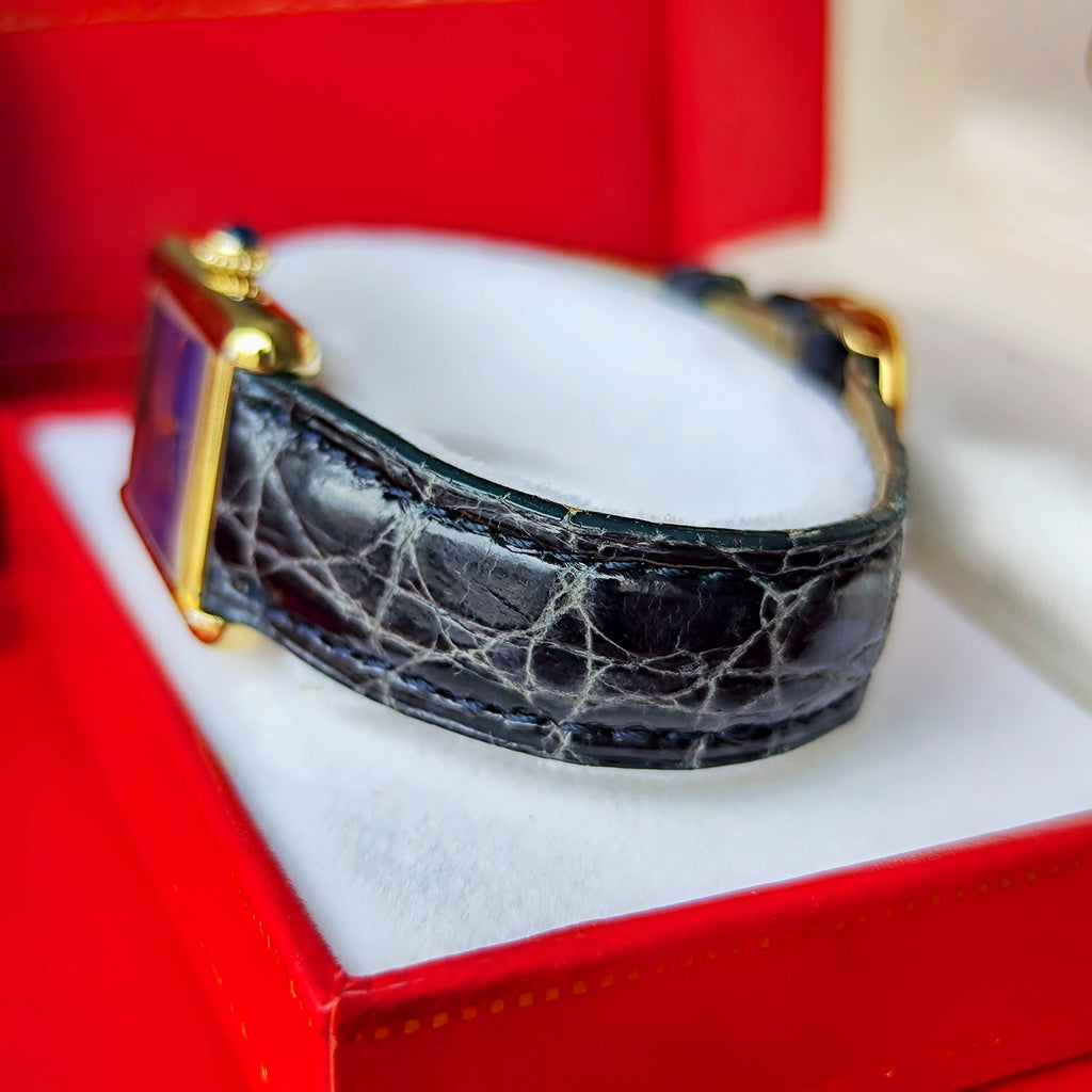 【OH済み】Cartier カルティエ マストタンク ラピスラズリ文字盤 手巻き腕時計