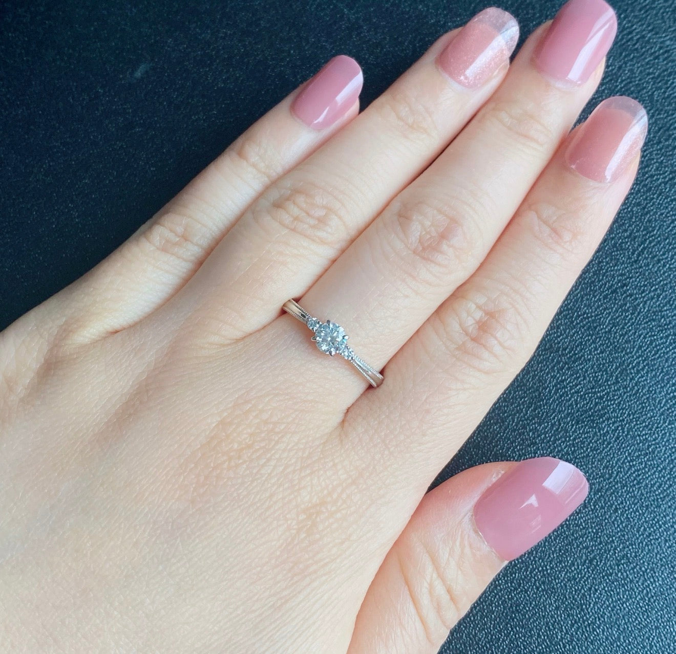 【お値下げ】Dカラー 天然ダイヤモンド 0.366ct プラチナリング