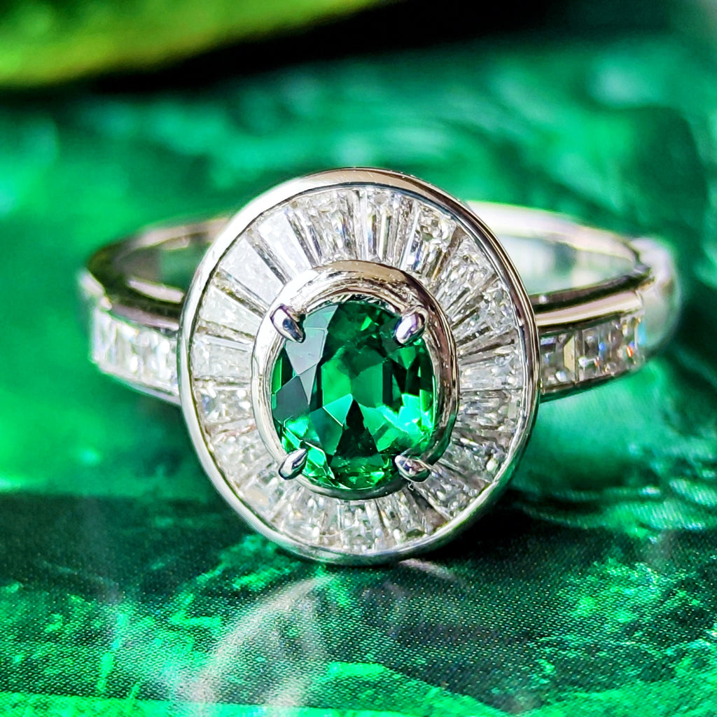 【ノンオイル ザンビア産】天然エメラルド 天然ダイヤモンド GIA プラチナリング