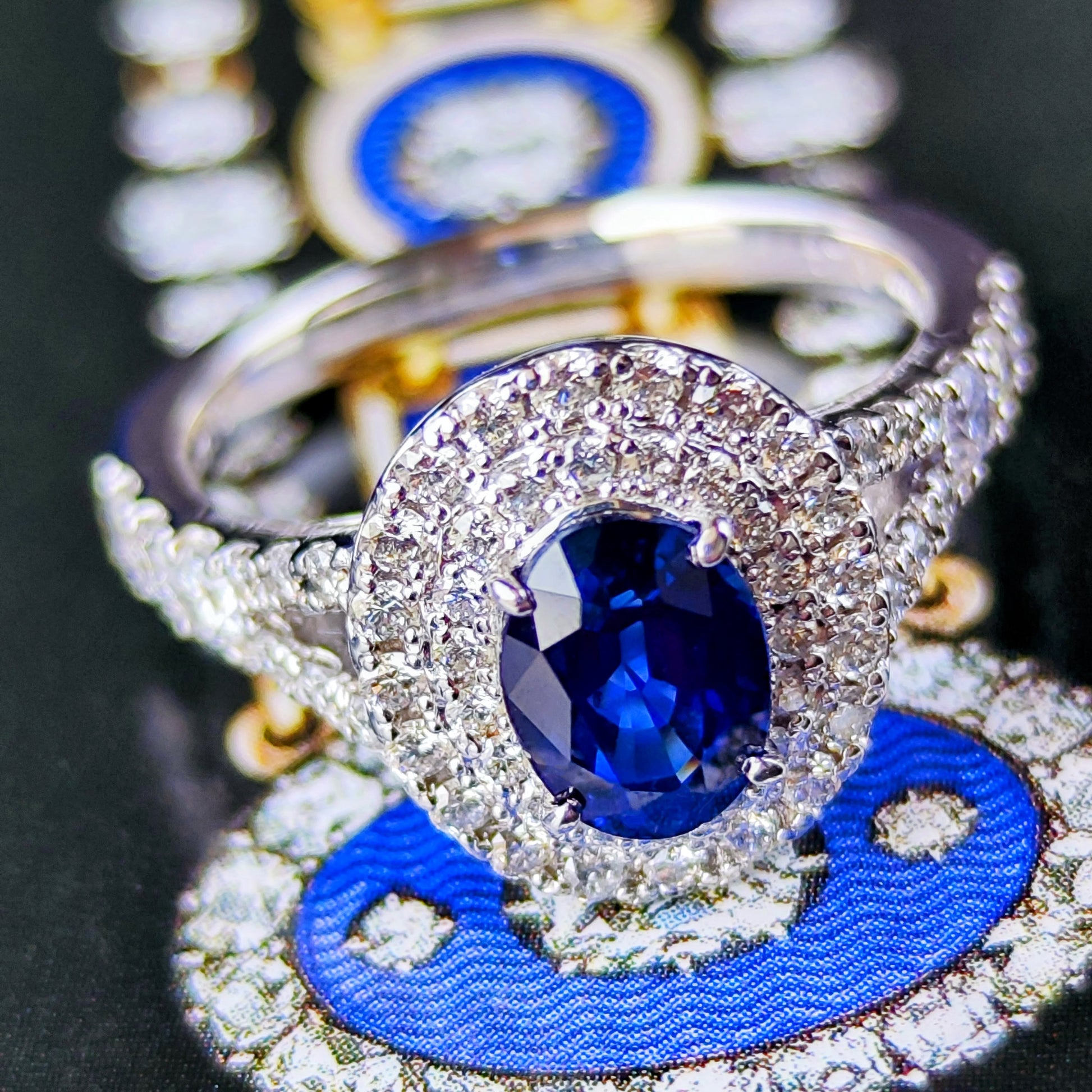 【ロイヤルブルー 大粒】天然サファイア 1.24ct 天然ダイヤモンド リング
