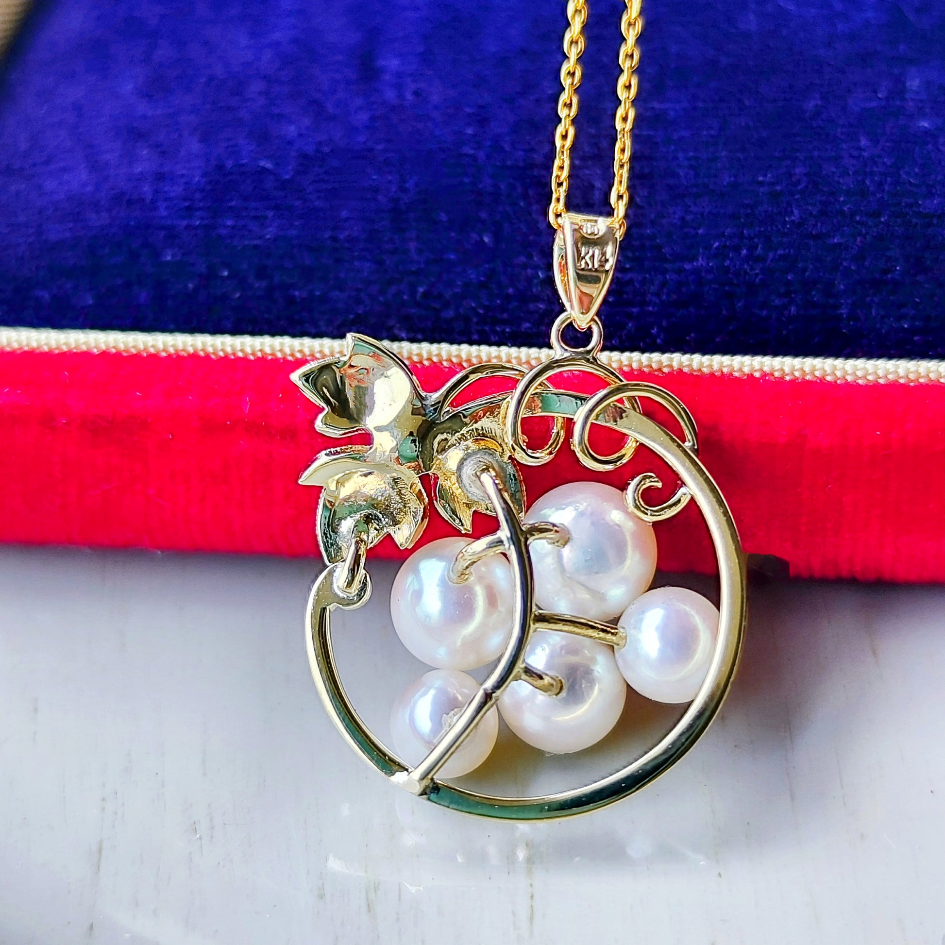 【オールドミキモト 】MIKIMOTO ミキモト あこや真珠 14金 ペンダントトップ陽刻