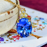 天然タンザナイト 天然ダイヤモンド ネックレス