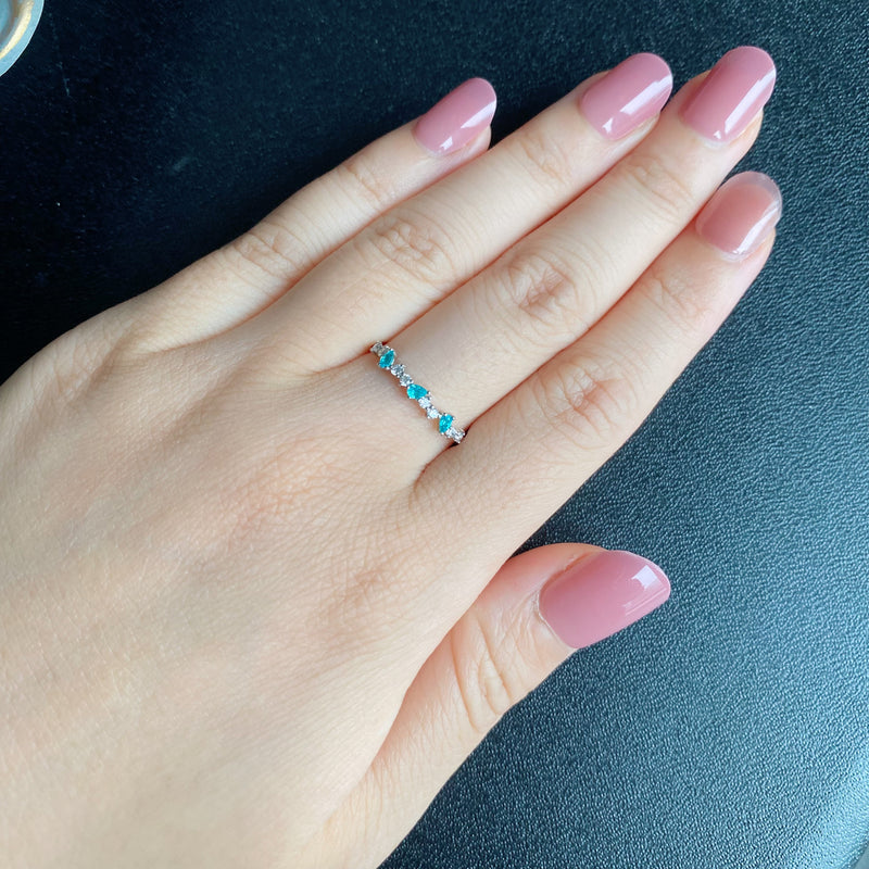 天然パライバトルマリン 天然ダイヤモンド リング