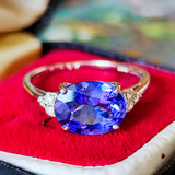 天然タンザナイト 天然ダイヤモンド リング