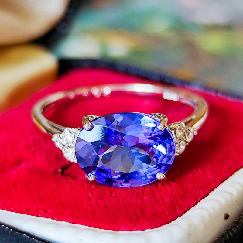 天然タンザナイト 天然ダイヤモンド リング