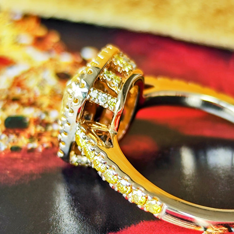 【イエローダイヤ】FANCY INTENSE YELLOW 1.0ct VS1 18金リング