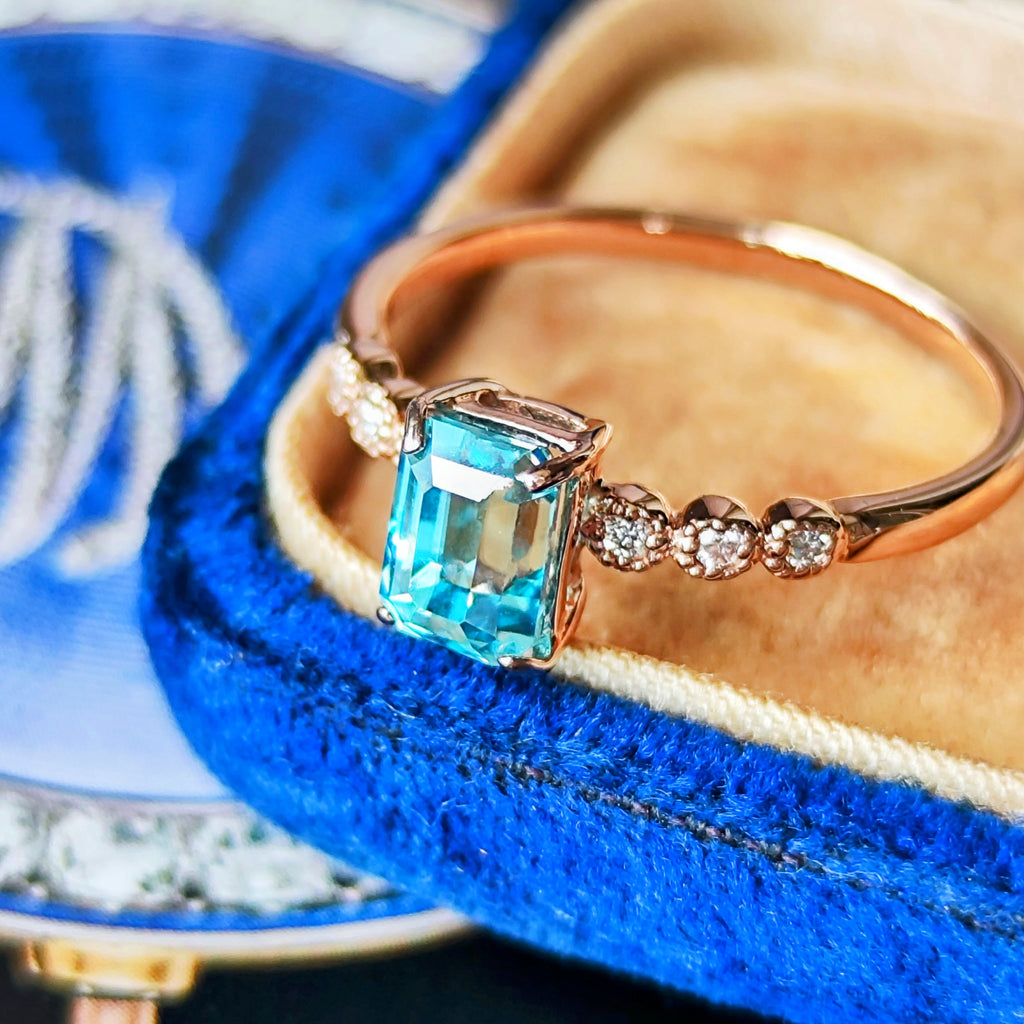 天然ジルコン 1.26ct 天然ダイヤモンド リング