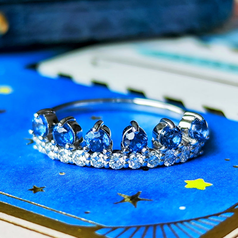 天然石　ブルースピネル　コバルトブルースピネル　天然石リング レアストーン】天然コバルトブルースピネル 天然ダイヤモンド