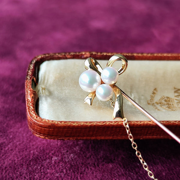 MIKIMOTO ミキモト あこや真珠 ピンブローチ
