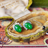 天然翡翠 天然ダイヤモンド ピアス