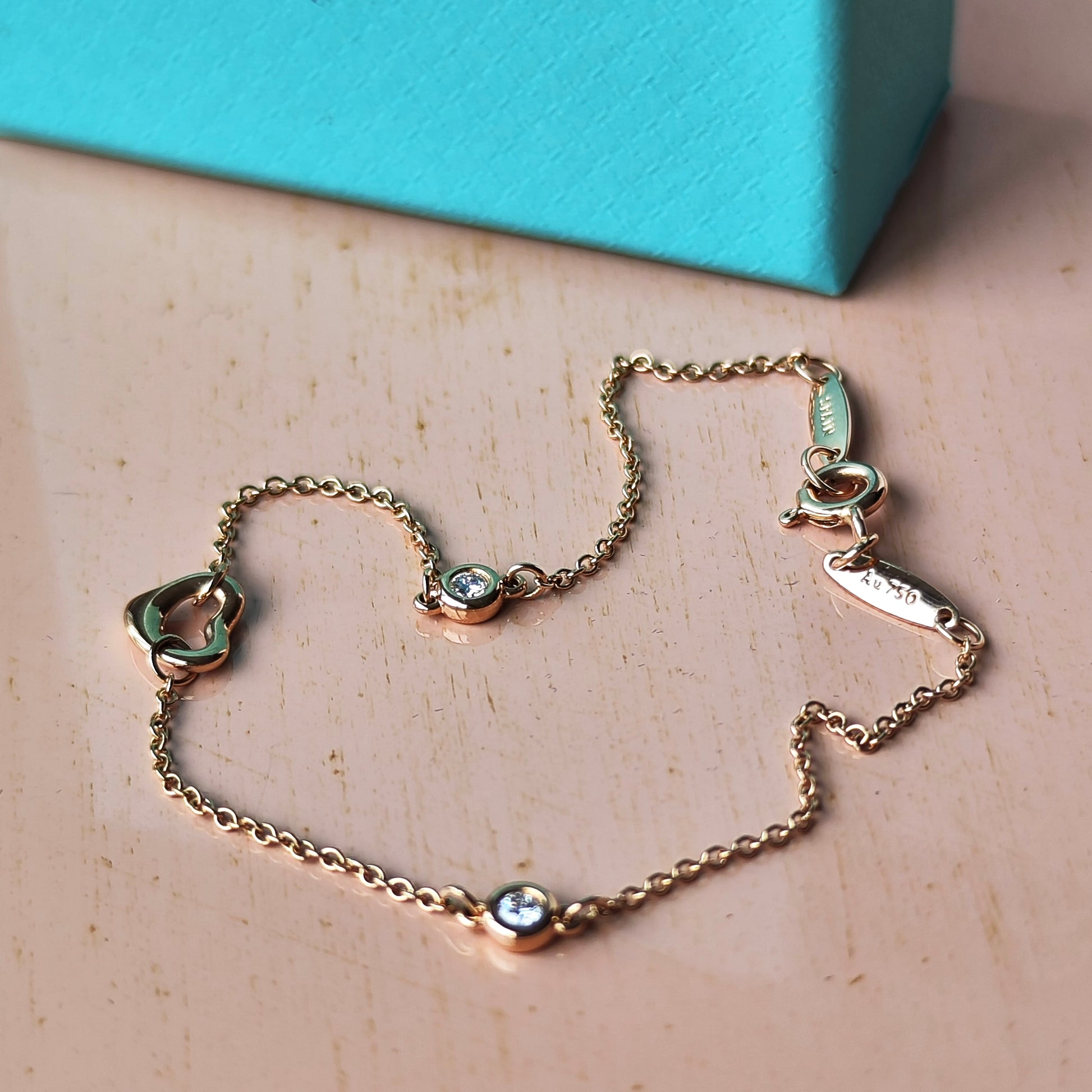 TIFFANY＆Co.ティファニー オープンハート バイザヤード ダイヤモンド ブレスレット