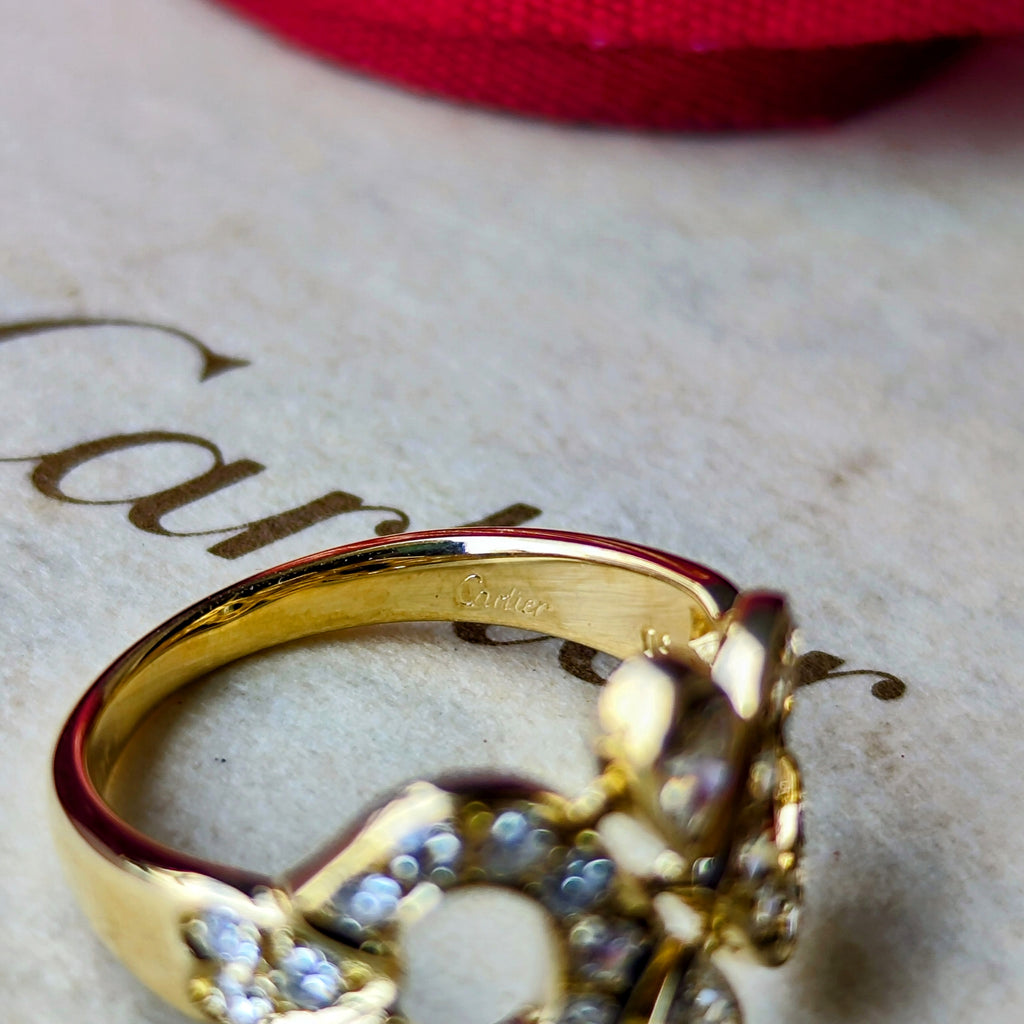 【Vintage Cartier】カルティエ ダイヤモンド 2Cリング 18金 50