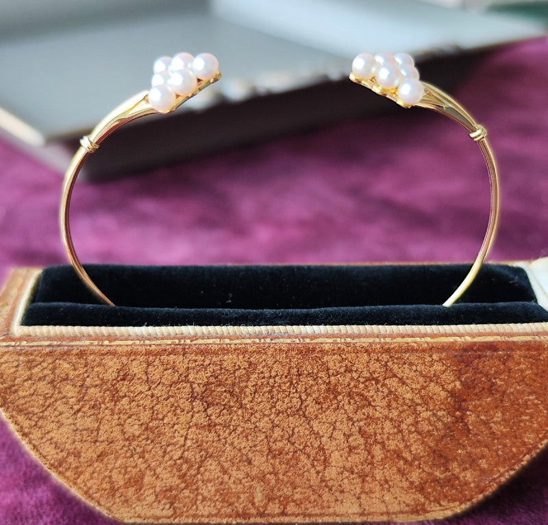 MIKIMOTO ミキモト あこや真珠 18金 バングル