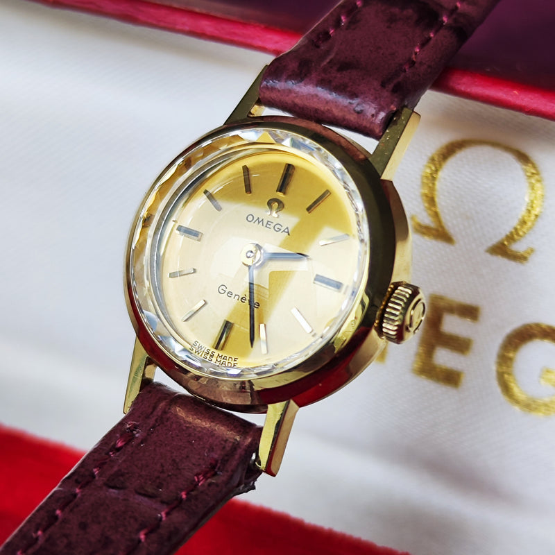 【OH済み 18金無垢】OMEGA オメガGeneve ジュネーヴ Sapphette 手巻き腕時計