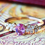 天然パパラチアサファイア 天然ダイヤモンド リング