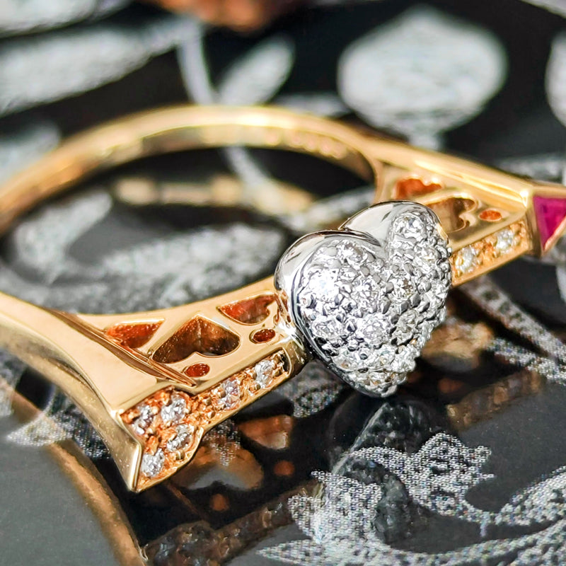 天然ルビー 天然ダイヤモンド 18金リング