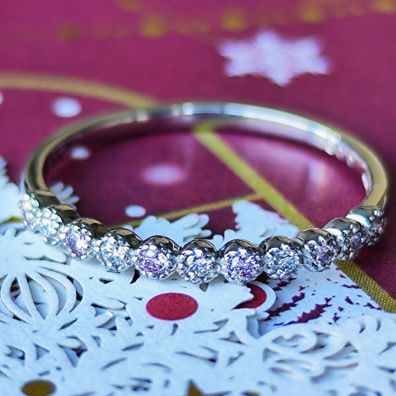 【ピンクダイヤ】天然ダイヤモンド ハーフエタニティリング