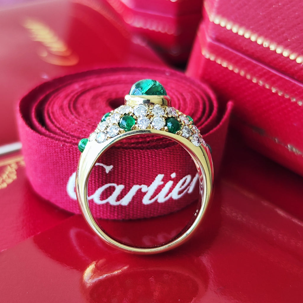 Cartier カルティエ コリント エメラルド ダイヤモンドリング
