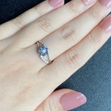 天然アレキサンドライト 天然ダイヤモンド フラワーモチーフ リング