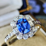 【コーンフラワー】天然ブルーサファイア 1.19ct 天然ダイヤモンド リング