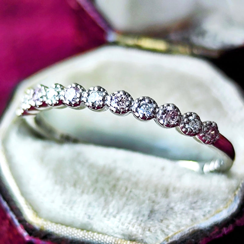 【ピンクダイヤ】天然ダイヤモンド ハーフエタニティリング