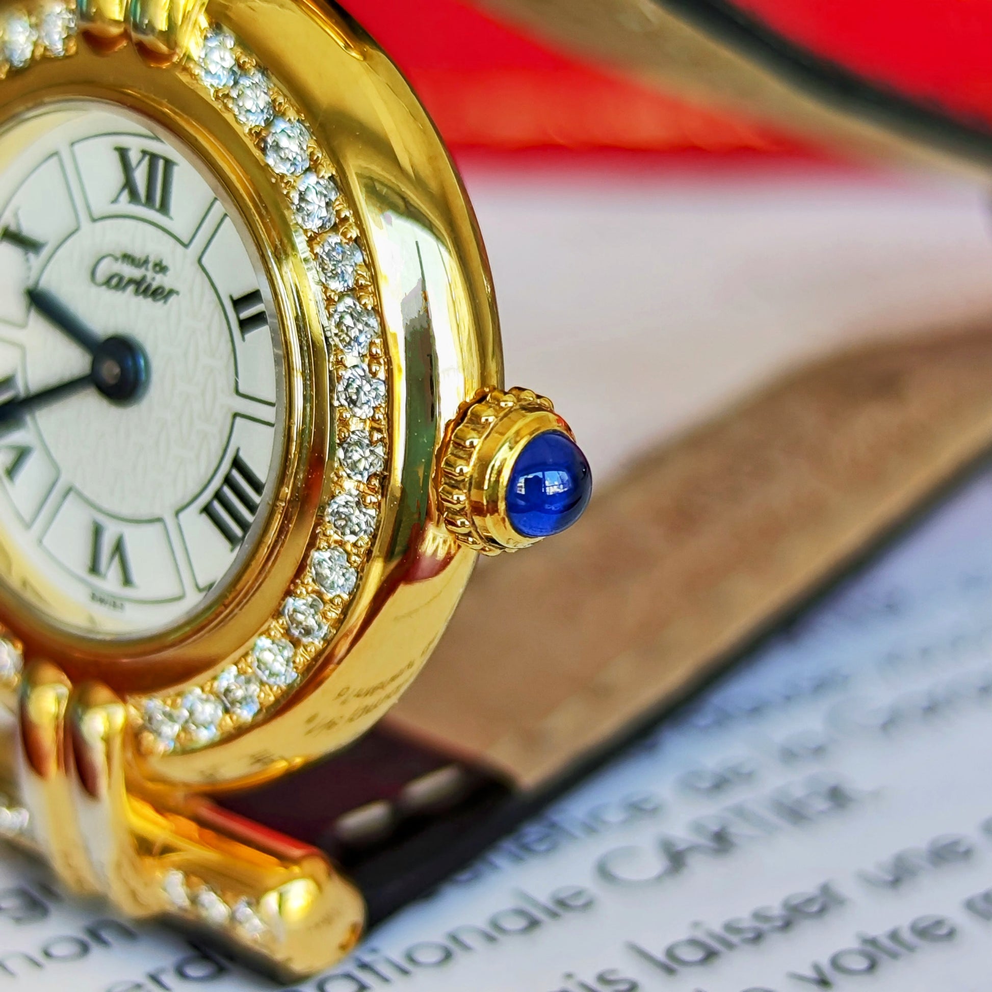 Cartier カルティエ マストコリゼ ダイヤモンドベゼル クォーツ腕時計
