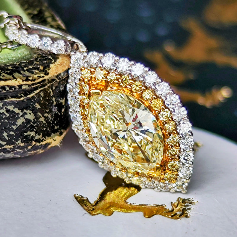 【イエローダイヤ】天然ダイヤモンド ネックレス 18金