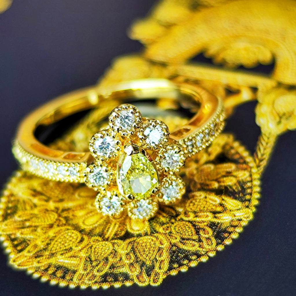 【イエローダイヤ】FANCY INTENSE YELLOW 0.262ct SI1 18金リング