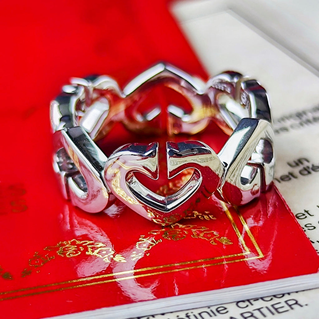 【廃盤 Cartier カルティエ】Cハートリング K18WG 49