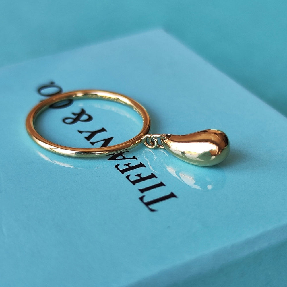 TIFFANY &Co ティファニー ティアドロップリング 18金YG 8号
