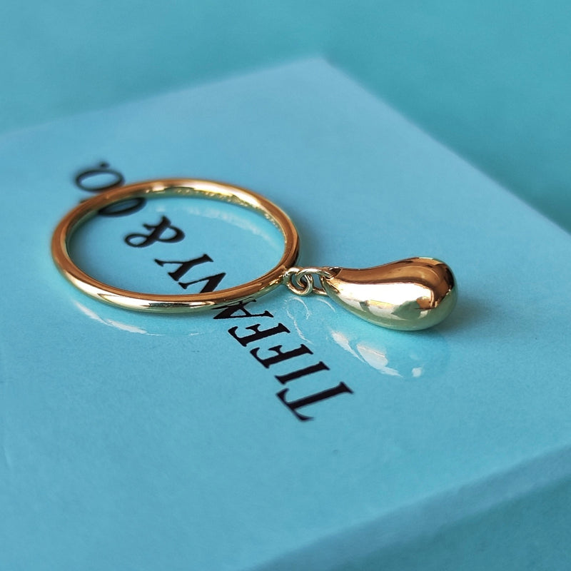 TIFFANY &Co ティファニー ティアドロップリング 18金YG 8号