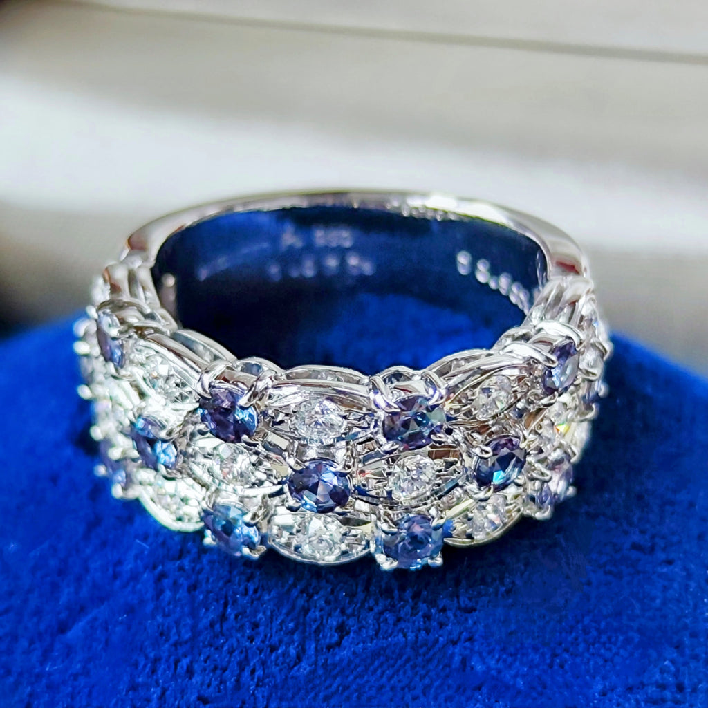 MIKIMOTO ミキモト 天然アレキサンドライト 天然ダイヤモンド プラチナリング