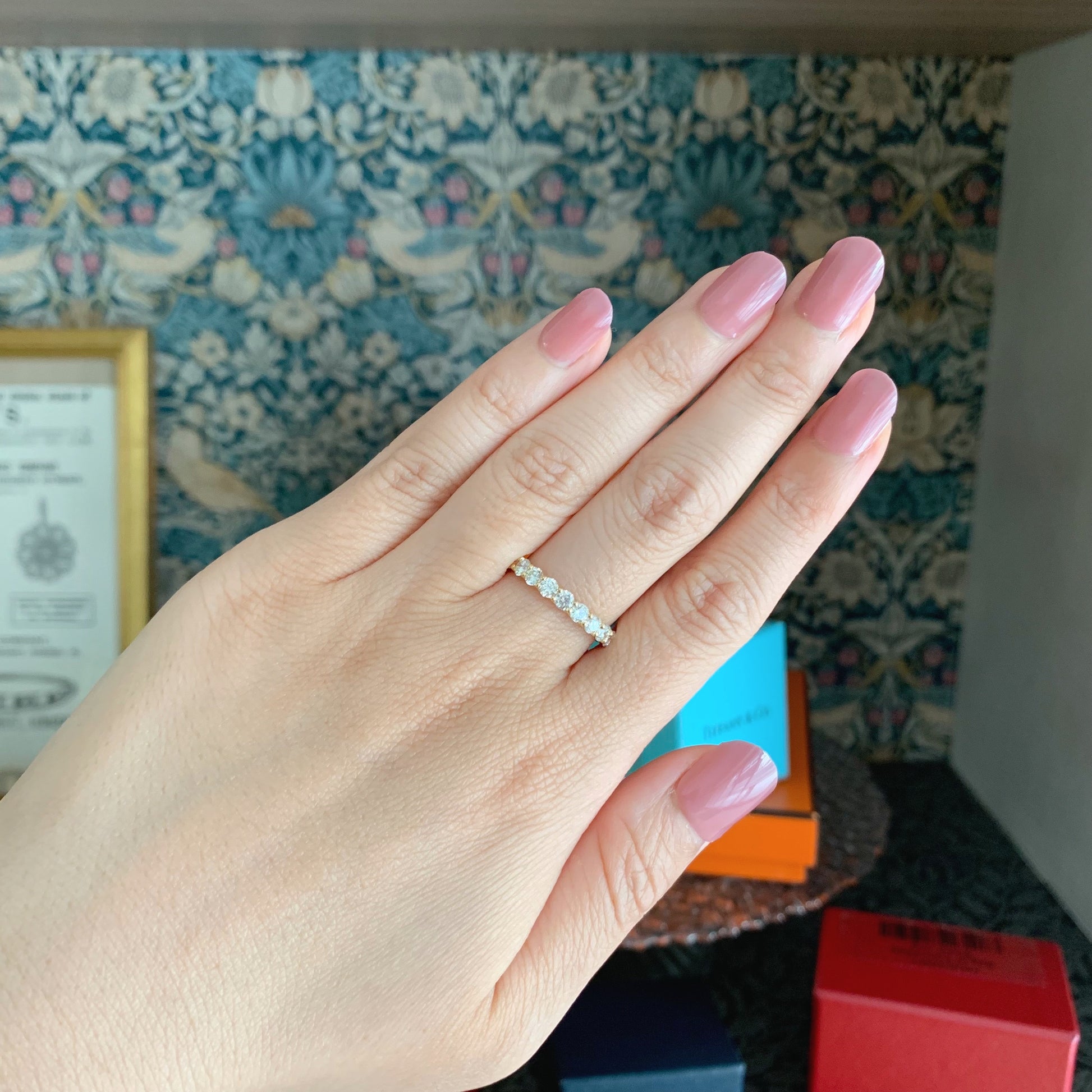 【全石ハート&キューピッド】天然ダイヤモンド 15石 ハーフエタニティリング 18金