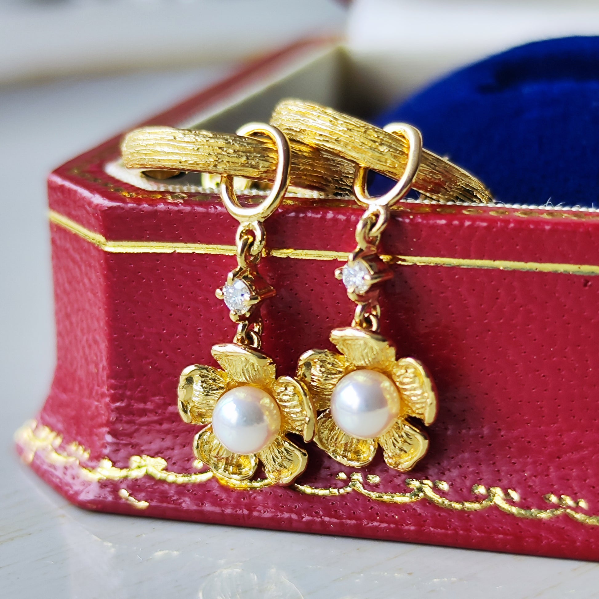 MIKIMOTO ミキモト チャーム イヤリング 18金