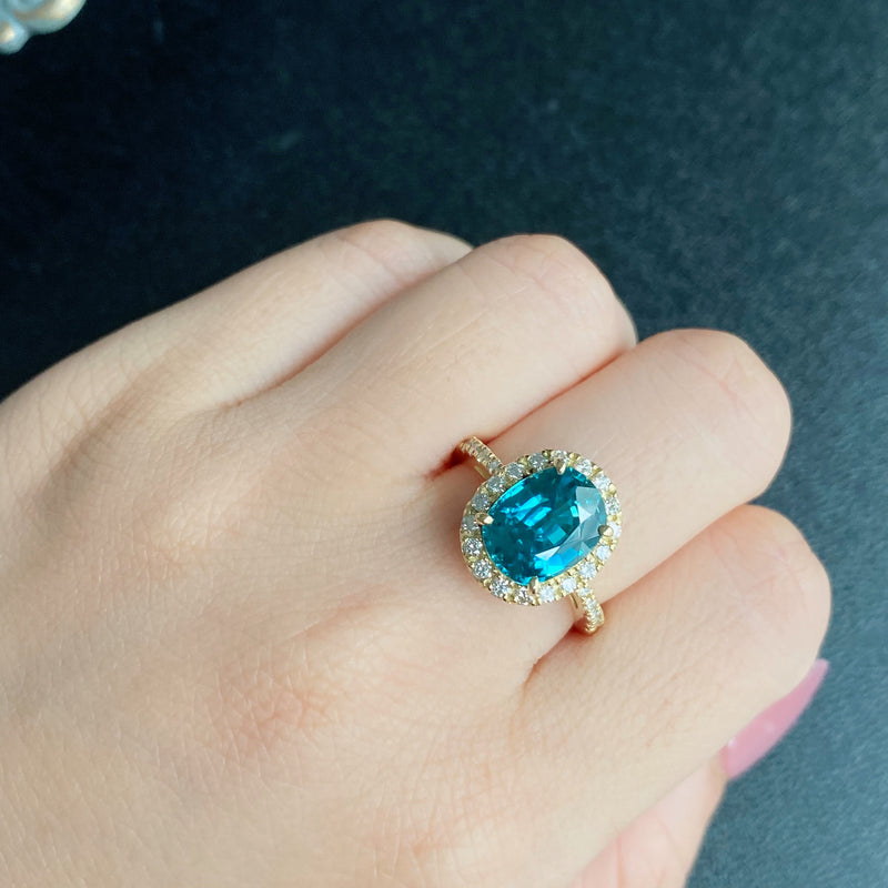 【大粒 4.60ct】天然ジルコン 天然ダイヤモンド リング