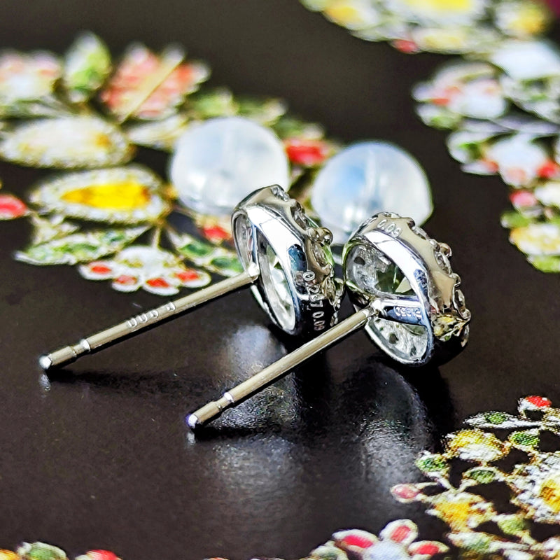 【ロシア産】天然デマントイドガーネット 天然ダイヤモンド ピアス
