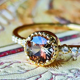 天然アンダリュサイト 天然ダイヤモンド リング